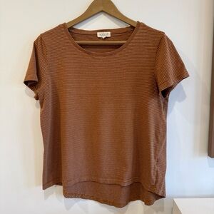 Roolee Brown Striped Women's Top